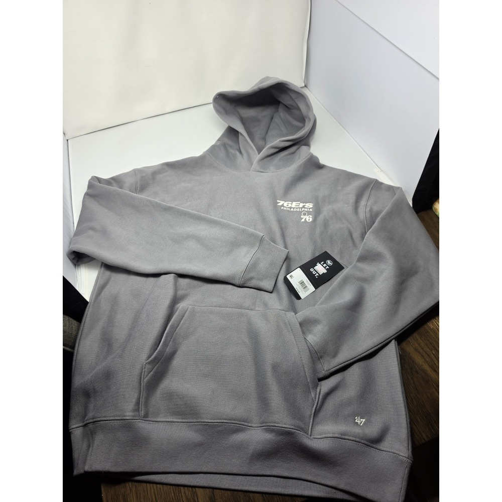 Men's '47 Philadelphia 76ers Foundation Premium Hoodie Gray Sz Large